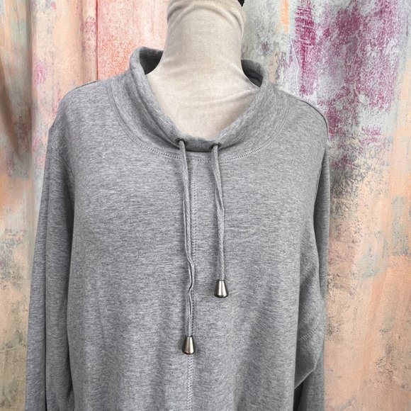 📌Philosophy Plus Size Cotton Blend Sweater w/ Kangaroo Pockets & Drawstring - Picture 13 of 14